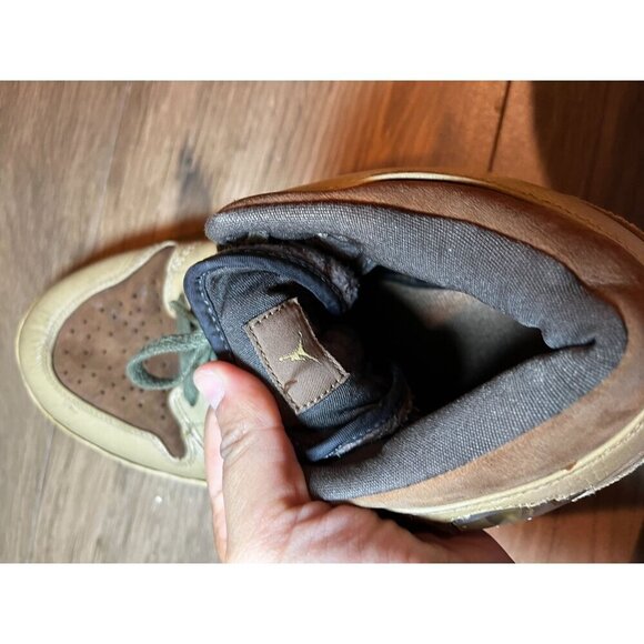 Nike Air Joridan 1 Mid Army Retro Army Forces Leather & Suede Mens Sneakers 11 - Picture 8 of 10